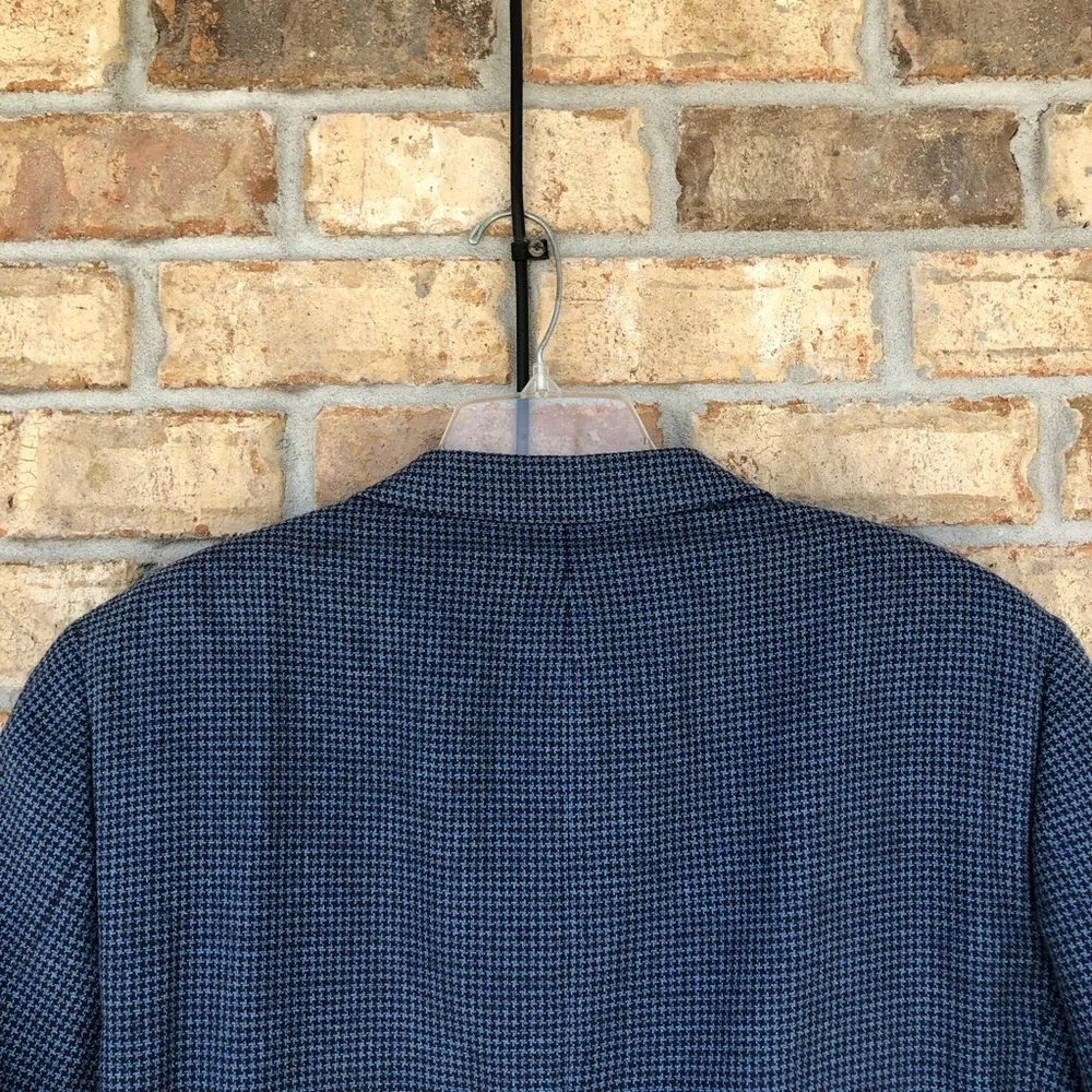 Ermenegildo Zegna Soft Switzerland Tweed Silk Cotton Linen Blend Blue Jacket 52L